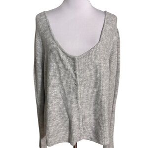 Cato Light Gray Button-Up Cardigan